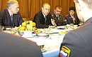 President Putin meeting with young members of law enforcement bodies.