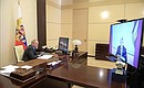 Meeting with Voronezh Region Governor Alexander Gusev, via videoconference.