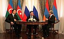 С Президентом Азербайджана Ильхамом Алиевым (слева) и Президентом Армении Сержем Саргсяном.