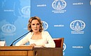 Maria Lvova-Belova held a news conference at the Foreign Ministry of Russia. Photo by the press service of the Presidential Commissioner for Children's Rights