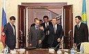 With President of Kazakhstan Nursultan Nazarbayev before the start of talks in enlarged format.