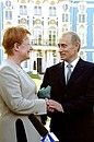 President Putin with Finnish President Tarja Hallonen.