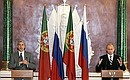 Пресс-конференция по итогам переговоров с Премьер-министром Португалии Жозе Сократешем.