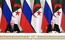 Following the Russian-Algerian talks, Vladimir Putin and Abdelmadjid Tebboune made statements for the media. Photo: Mikhail Metzel