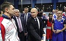 During his visit to the Yug-Sport Training Centre, Vladimir Putin briefly spoke to athletes.