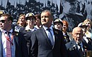 President of South Ossetia Anatoly Bibilov at the military parade to mark the 75th anniversary of Victory in the Great Patriotic War.