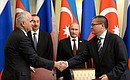 В присутствии Владимира Путина и Президента Азербайджана Ильхама Алиева подписано межправительственное соглашение о поощрении и взаимной защите инвестиций.