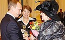 A ceremony to present state awards. With Honoured Master of Sports, Olympic champion Larisa Latynina and artistic director of the Durov Animal Theatre Natalia Durova.