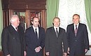 Встреча с президентами Азербайджана Гейдаром Алиевым (справа), Армении – Робертом Кочаряном и Грузии – Эдуардом Шеварднадзе (слева).