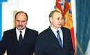 President Putin meeting with members of the Unity parliamentary party. President Putin with Unity leader Vladimir Pekhtin.