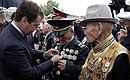 Ceremony presenting Russian state decorations to Mongolian veterans of the Battle of Khalkhin Gol. 