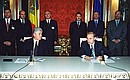 President Putin during a joint news conference with Moldovan President Vladimir Voronin.