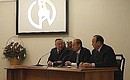 С Президентом Башкирии Муртазой Рахимовым (слева) и ректором Уфимского государственного нефтяного технического университета Айратом Шаммазовым.