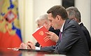 Before the meeting with permanent members of the Security Council. Head of the Foreign Intelligence Service Sergei Naryshkin.