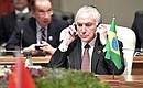 President of Brazil Michel Temer at the BRICS summit meeting in restricted format.