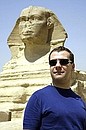 Visiting the pyramids at Giza. 