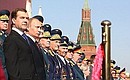 На военном параде в честь 64-й годовщины Победы в Великой Отечественной войне.