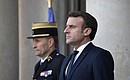 President of France Emmanuel Macron before the Normandy format meeting.