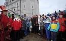 С детьми, приехавшими на Общероссийскую новогоднюю ёлку в Кремль.