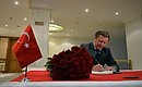 During his visit to the Turkish Embassy, the Chief of Staff of the Presidential Executive Office signed the book of condolences in connection with the terrorist attacks in Ankara.
