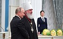 Ceremony for presenting state decorations. The Order for Services to the Fatherland III degree was awarded to Metropolitan Kliment of Kaluga and Borovsk, Eparchial Hierarch of the Kaluga Eparchy of the Russian Orthodox Church.