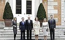 Принцесса Летиция, Дмитрий Медведев, Король Хуан Карлос I, Королева София, Светлана Медведева, принц Фелипе.
