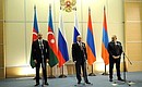 Statements by leaders of Russia, Azerbaijan and Armenia following trilateral talks.