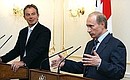 Совместная пресс-конференция с Премьер-министром Великобритании Энтони Блэром по итогам российско-британских переговоров.