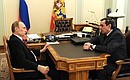 With Acting Governor of Novosibirsk Region Vladimir Gorodetsky.