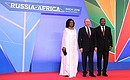 Official welcoming ceremony before the reception on behalf of the President of Russia in honour of the heads of state and government of the countries participating in the Russia-Africa Summit. With President of Angola Joao Manuel Goncalves Lourenco and his spouse. Photo: RIA Novosti