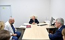 During a visit to a hospital in the town of Kommunarka near Moscow intended for patients with suspected coronavirus infection.
