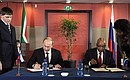 По итогам российско-южноафриканских переговоров Владимир Путин и Президент ЮАР Джейкоб Зума подписали Совместную декларацию об установлении всеобъемлющего стратегического партнёрства между Российской Федерацией и Южно-Африканской Республикой.