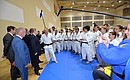 During the visit to the Federal Martial Arts Centre.