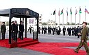 Официальная церемония встречи. С Главой Палестинской национальной администрации Махмудом Аббасом.