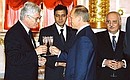 President Putin with Stefan Meller (left), Ambassador of the Republic of Poland, after a ceremony for presenting credentials.