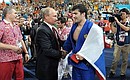 With Olympic judo champion Tagir Khaibulayev.