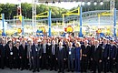 Сотрудники нефтеперевалочного комплекса «Шесхарис» на церемонии ввода в эксплуатацию технологического тоннеля «Грушовая» – «Шесхарис».