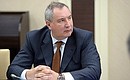 At a meeting with Government members. Deputy Prime Minister Dmitry Rogozin.
