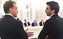 Первый заместитель Председателя Правительства Игорь Шувалов и Министр Российской Федерации Михаил Абызов перед началом заседания Государственного совета.