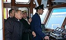 President Putin onboard the ship Kavkaz en route to Norovossiisk.