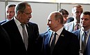 With Foreign Minister Sergei Lavrov before the start of the G20 summit.