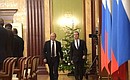 Before the meeting with Government members. With Prime Minister Dmitry Medvedev. Photo: the Press Service of the Government of the Russian Federation