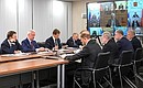 During a meeting on the progress of the Moscow – St Petersburg high-speed rail project. Photo: Alexei Nikolskiy, RIA Novosti