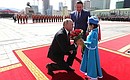 Церемония официальной встречи лидеров России и Монголии. С Президентом Монголии Халтмагийн Баттулгой.
