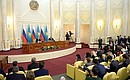 Press statements following Russian-Kazakhstani talks. With President of Kazakhstan Nursultan Nazarbayev.