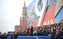 Выступление на военном параде в ознаменование 74-й годовщины Победы в Великой Отечественной войне.