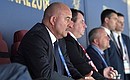 Head coach of the Russian national football team Stanislav Cherchesov at the final match of the 2018 FIFA World Cup.