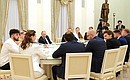 Meeting with winners of Leaders of Russia competition.