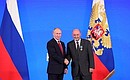 The ceremony for presenting Russian Federation state decorations. Honorary Consul of Russia in the Autonomous Community of Balearic Islands Sebastian Roig Monserrat receives the Order of Friendship.