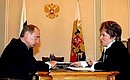 Meeting with St. Petersburg governor Valentina Matvienko.